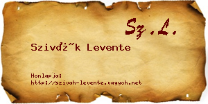 Szivák Levente névjegykártya