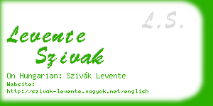 levente szivak business card