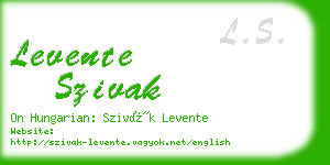levente szivak business card